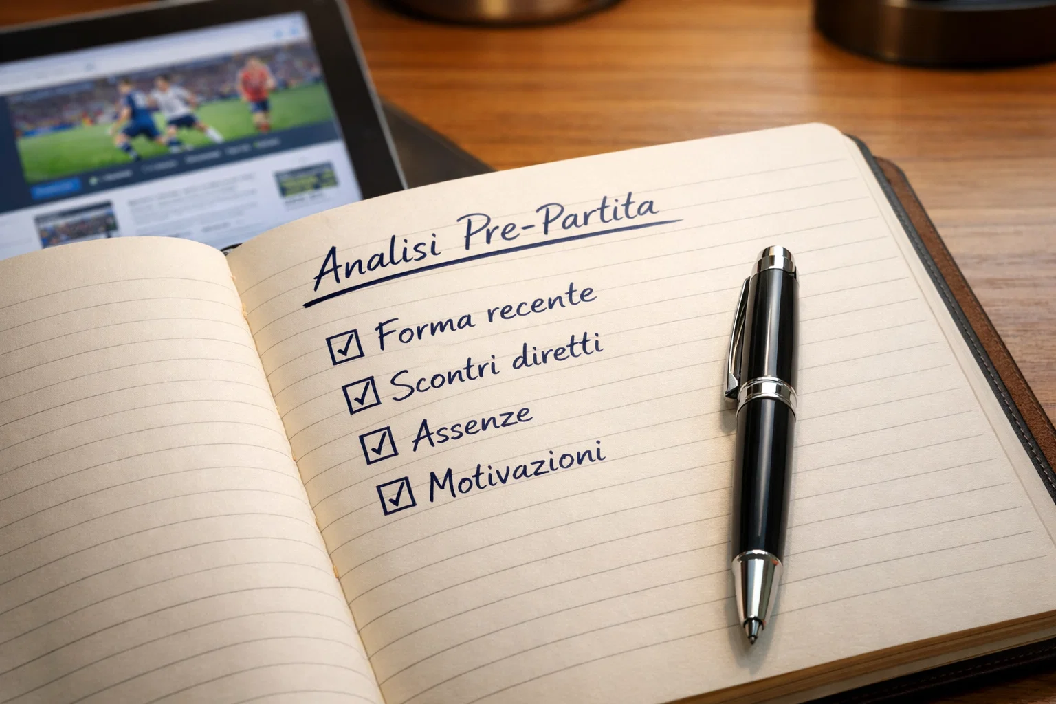 Checklist per analisi pre-partita